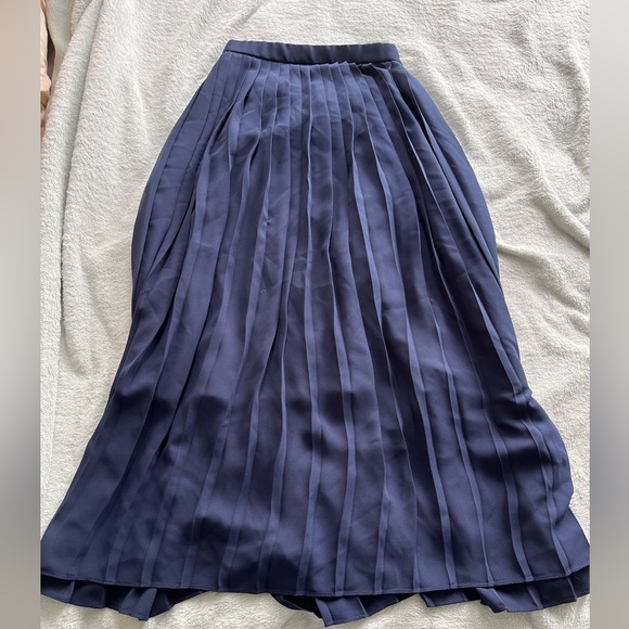 Uniqlo blue pleated midi skirt - Picture 1 of 9